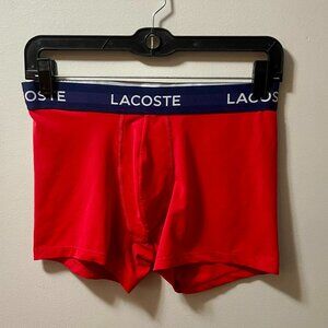 LACOSTE BOXER TRUNKS - MENS MEDIUM - RED
